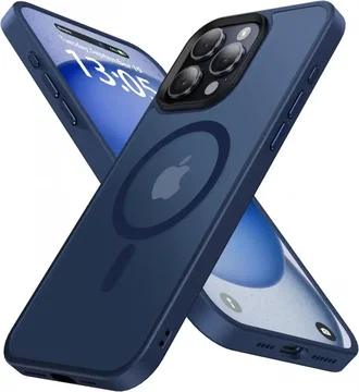 Apple iPhone 15 Pro Max Hoesje met MagSafe Back Cover Matte Donkerblauw