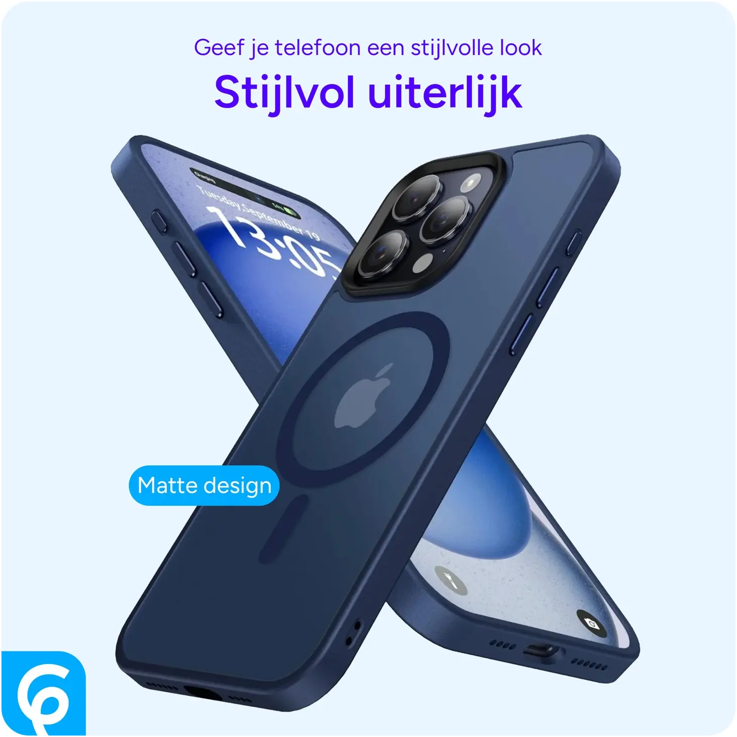 Apple iPhone 15 Pro Max Hoesje met MagSafe Back Cover Matte Donkerblauw afbeelding 10