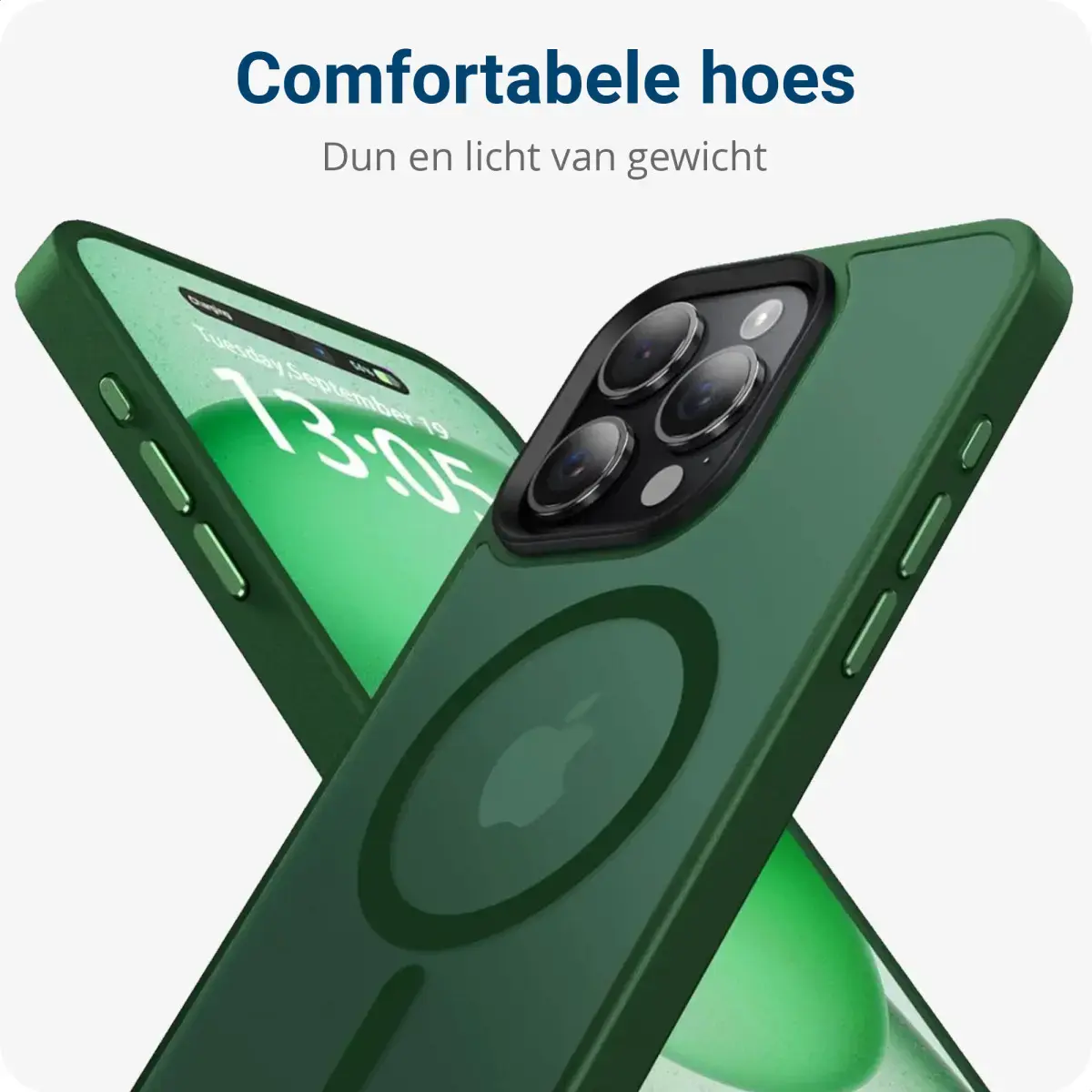 Apple iPhone 15 Pro Max Hoesje met MagSafe Back Cover Matte Donkergroen afbeelding 7
