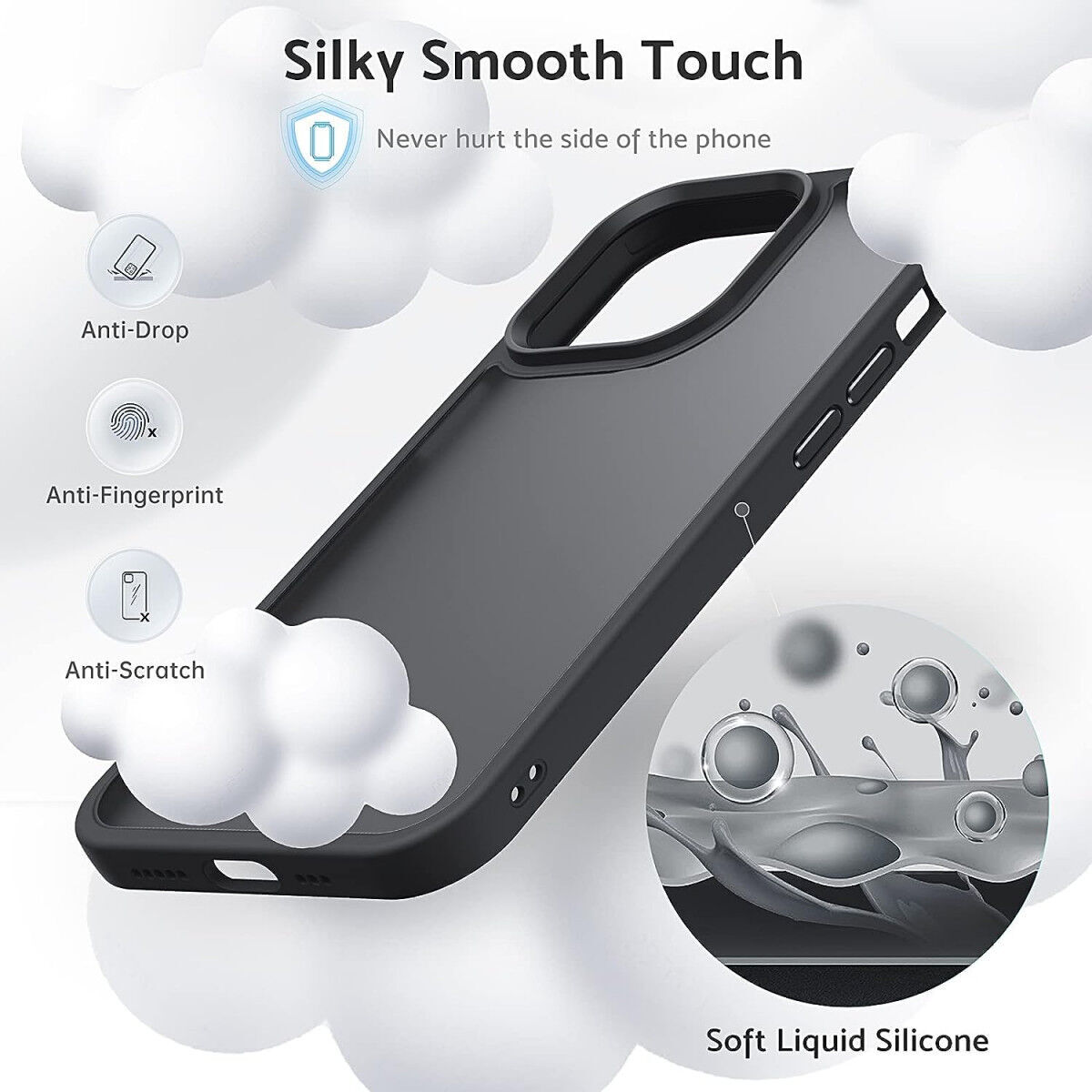Apple iPhone 14 Pro Max Hoesje Back Cover Matte Zwart afbeelding 3
