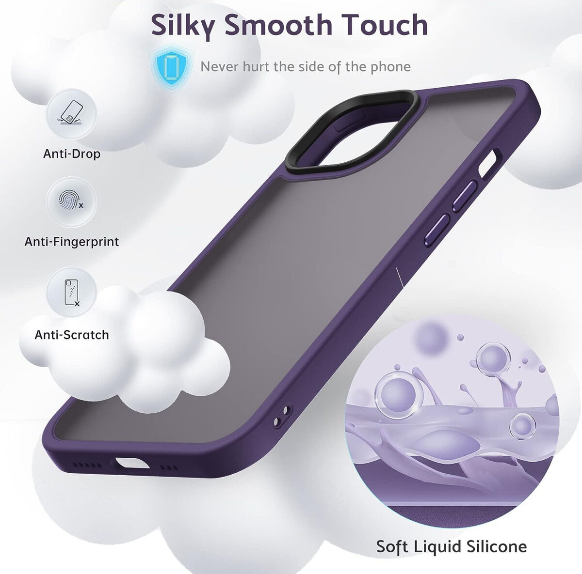 Apple iPhone 14 Pro Max Hoesje Back Cover Matte Paars afbeelding 3
