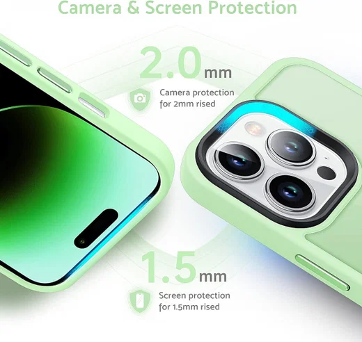 Apple iPhone 14 Pro Max Hoesje Back Cover Matte Groen afbeelding 4