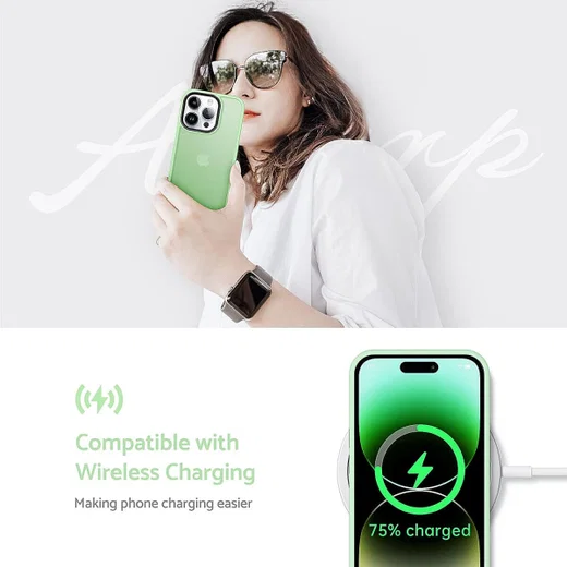 Apple iPhone 14 Pro Max Hoesje Back Cover Matte Groen afbeelding 6
