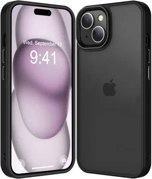 Apple iPhone 15 Hoesje Back Cover Matte Zwart