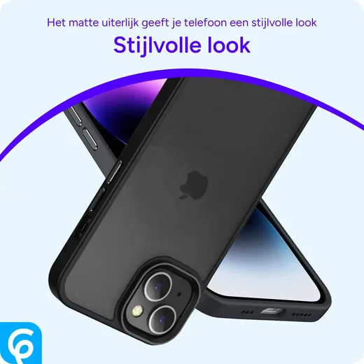 Apple iPhone 15 Hoesje Back Cover Matte Zwart afbeelding 3