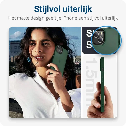 Apple iPhone 15 Hoesje Back Cover Matte Groen afbeelding 3