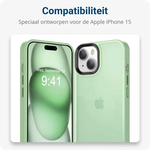 Apple iPhone 15 Hoesje Back Cover Matte Groen afbeelding 4