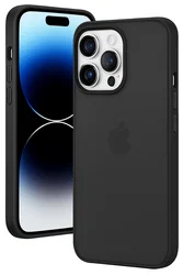 Apple iPhone 15 Pro Hoesje Back Cover Matte Zwart afbeelding