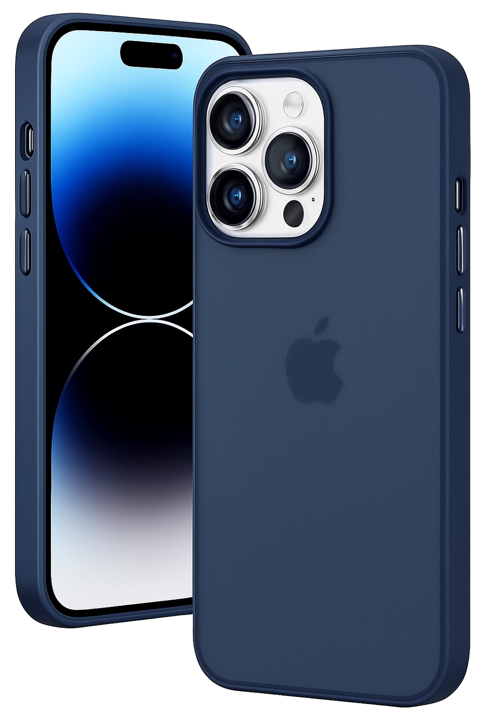 Apple iPhone 15 Pro Hoesje Back Cover Matte Donker Blauw afbeelding 1
