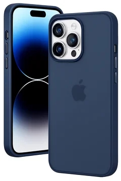 Apple iPhone 15 Pro Hoesje Back Cover Matte Donker Blauw