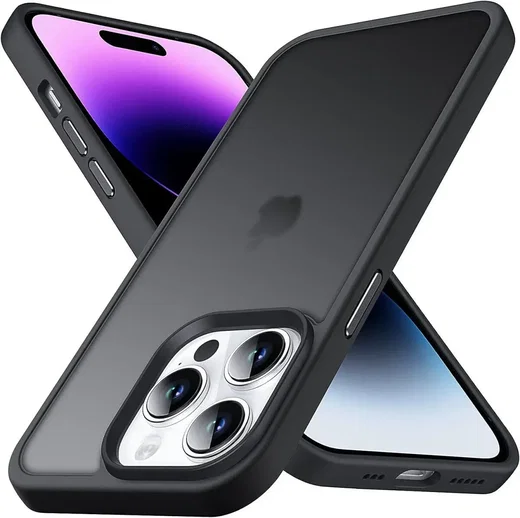 Apple iPhone 15 Pro Max Hoesje Back Cover Matte Zwart afbeelding 1