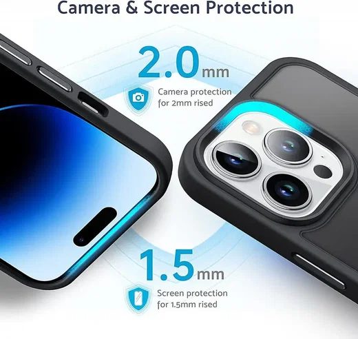 Apple iPhone 15 Pro Max Hoesje Back Cover Matte Zwart afbeelding 3