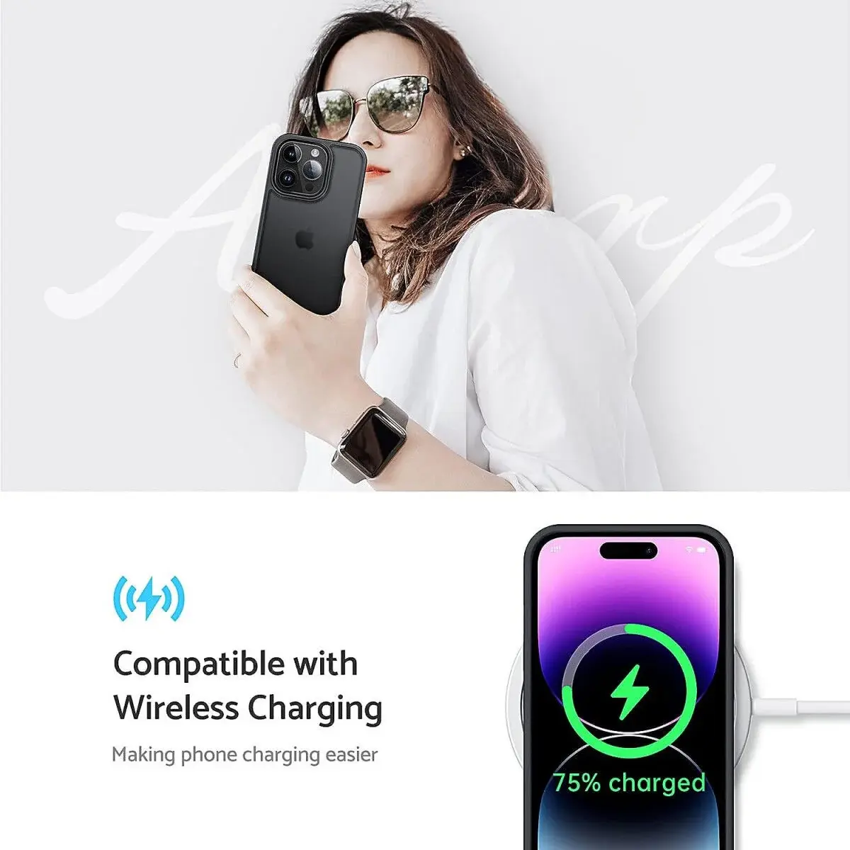 Apple iPhone 15 Pro Max Hoesje Back Cover Matte Zwart afbeelding 5