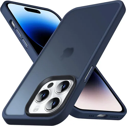 Apple iPhone 15 Pro Max Hoesje Back Cover Matte Donker Blauw afbeelding 1