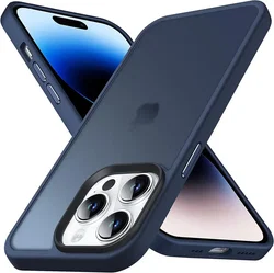 Apple iPhone 15 Pro Max Hoesje Back Cover Matte Donker Blauw afbeelding