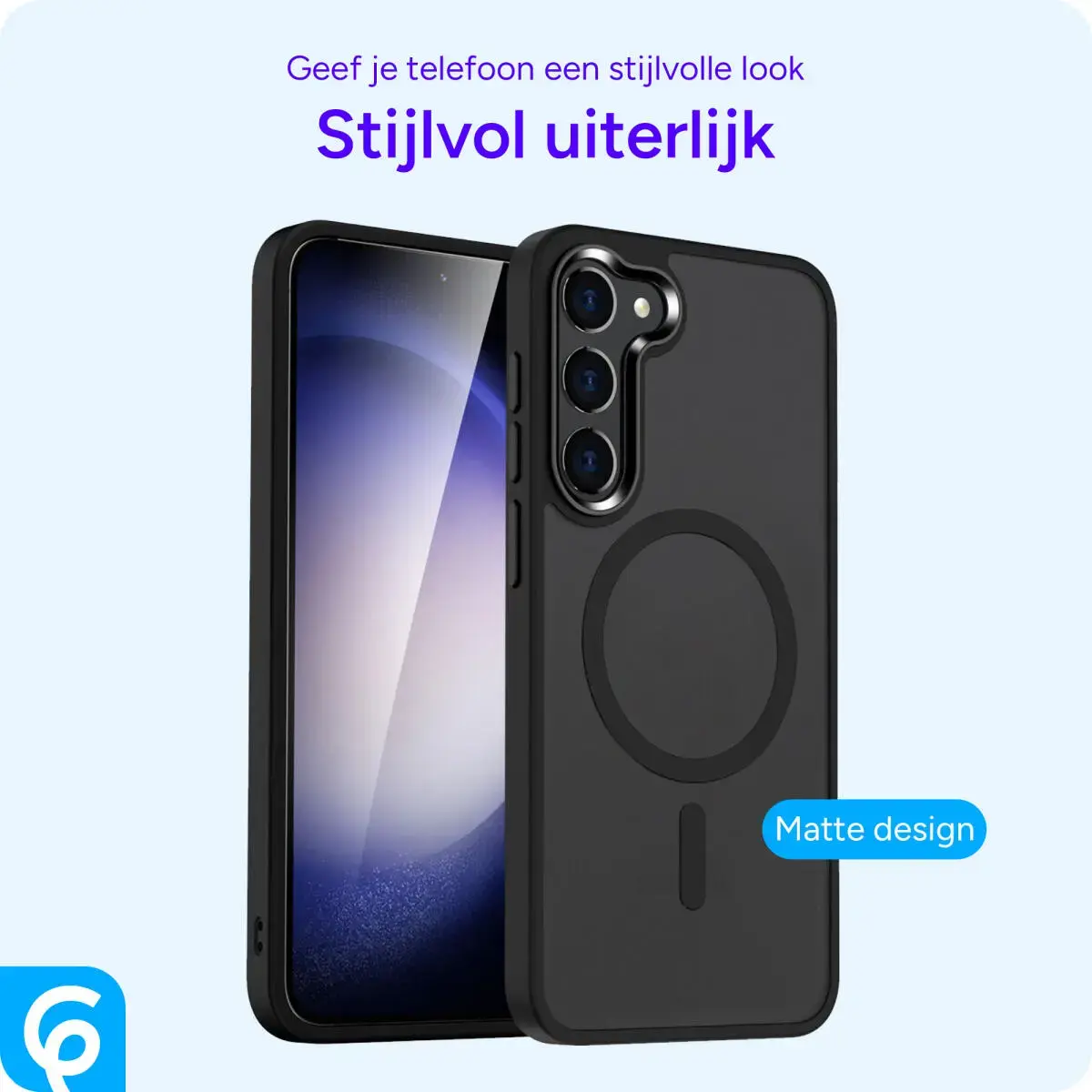 Samsung Galaxy S23 Hoesje met MagSafe Back Cover Matte Zwart afbeelding 7