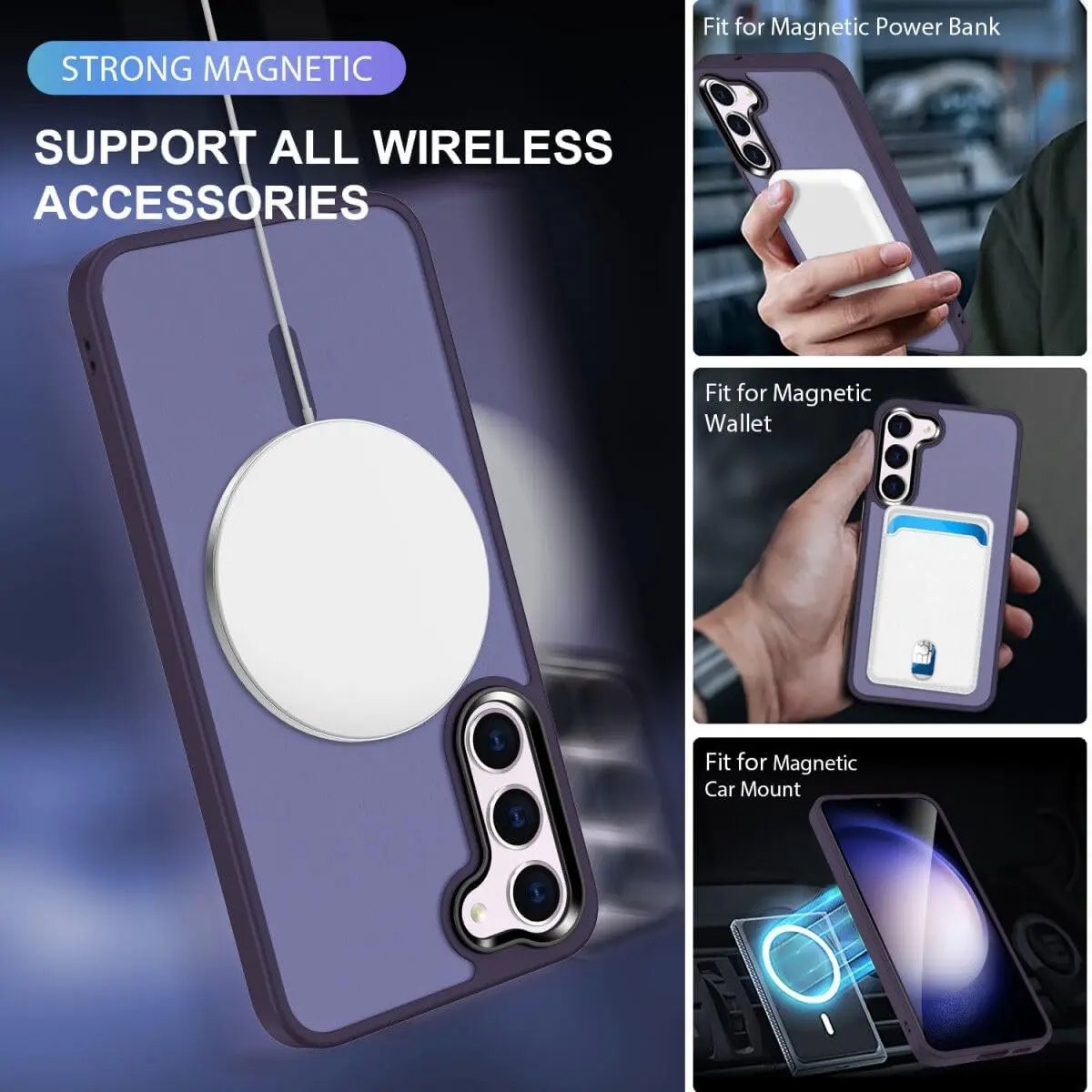 Samsung Galaxy S23 Hoesje met MagSafe Back Cover Matte Paars afbeelding 2