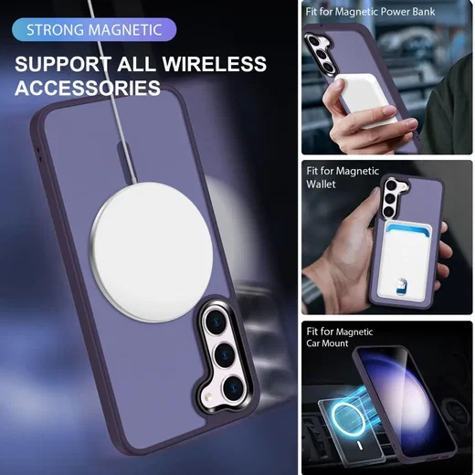 Samsung Galaxy S23 Hoesje met MagSafe Back Cover Matte Paars afbeelding 2