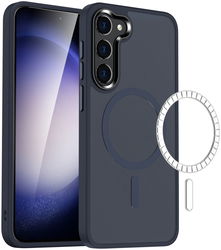 Samsung Galaxy S23 Hoesje met MagSafe Back Cover Matte Donker Blauw afbeelding