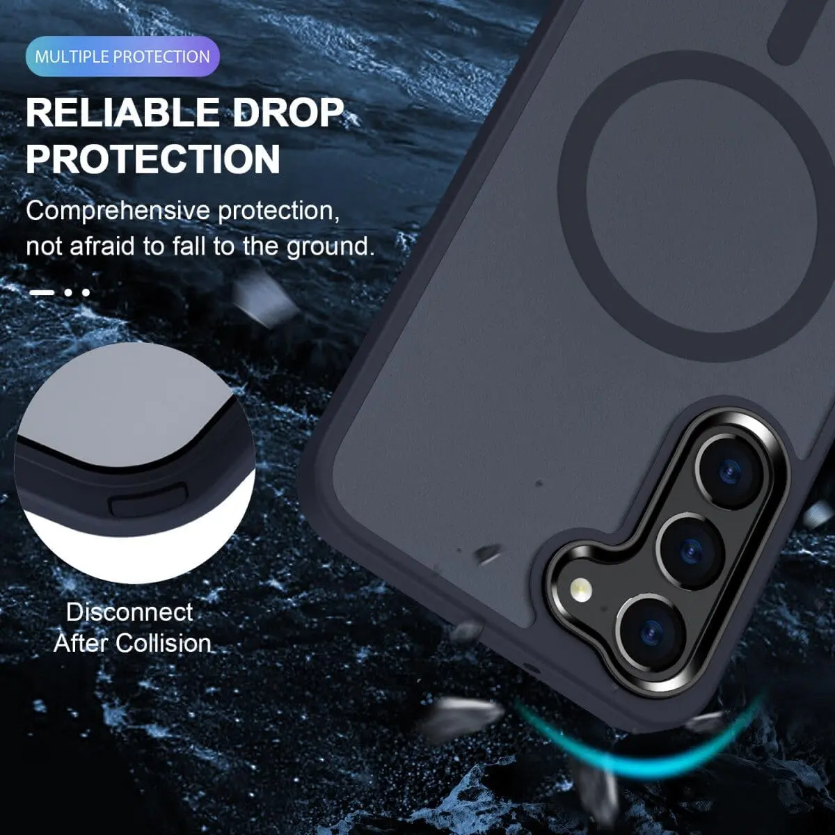 Samsung Galaxy S23 Hoesje met MagSafe Back Cover Matte Donkerblauw afbeelding 8