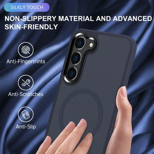 Samsung Galaxy S23 Hoesje met MagSafe Back Cover Matte Donkerblauw afbeelding 7