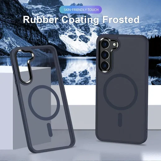 Samsung Galaxy S23 Hoesje met MagSafe Back Cover Matte Donkerblauw afbeelding 10