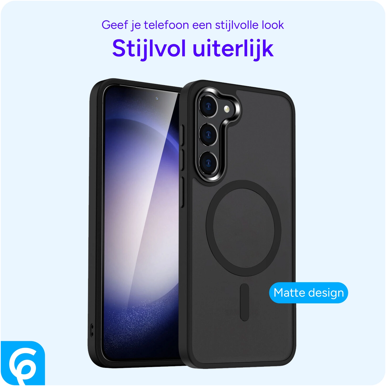 Samsung Galaxy S23 Plus Hoesje met MagSafe Matte Zwart afbeelding 2