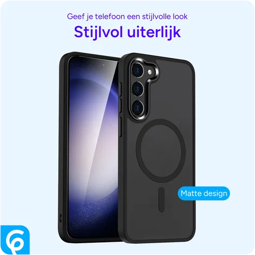 Samsung Galaxy S23 Plus Hoesje met MagSafe Matte Zwart afbeelding 2