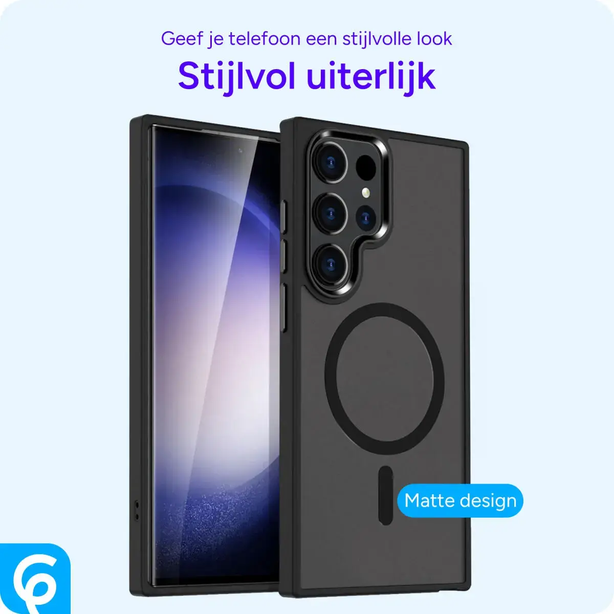 Samsung Galaxy S23 Ultra Hoesje met MagSafe Matte Zwart afbeelding 7