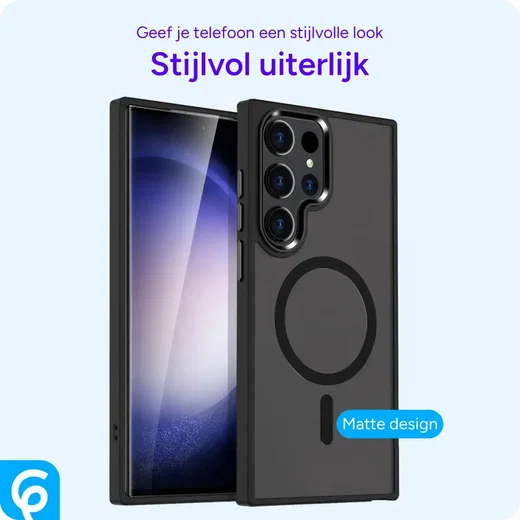 Samsung Galaxy S23 Ultra Hoesje met MagSafe Matte Zwart afbeelding 7