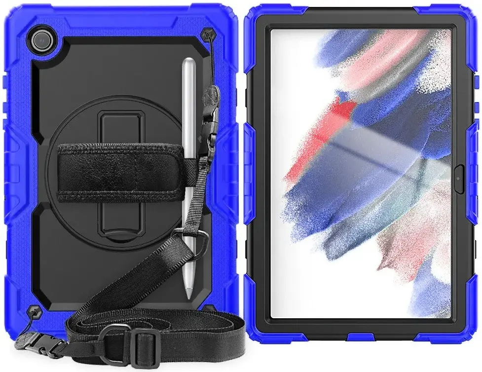 Samsung Galaxy Tab A8 Hoes met Screen Protector en Handriem Blauw afbeelding 15