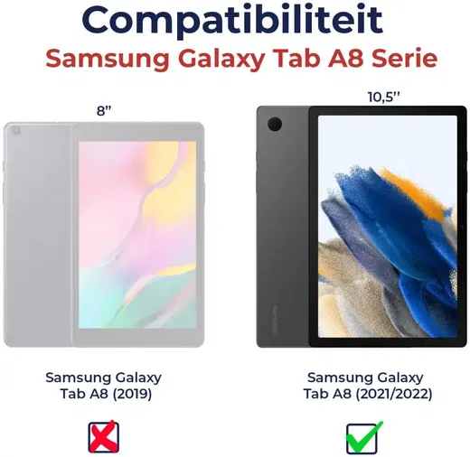 Samsung Galaxy Tab A8 Hoes met Screen Protector en Handriem Blauw afbeelding 7