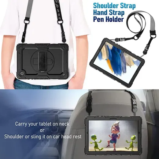 Samsung Galaxy Tab A8 Hoes met Screen Protector en Handriem Blauw afbeelding 9