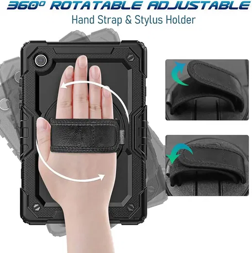 Samsung Galaxy Tab A8 Hoes met Screen Protector en Handriem Blauw afbeelding 5