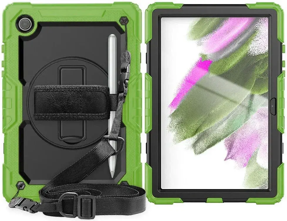 Samsung Galaxy Tab A8 Hoes met Screen Protector en Handriem Groen afbeelding 1