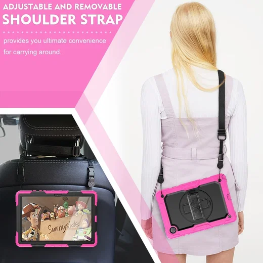 Samsung Galaxy Tab A8 Hoes met Screen Protector en Handriem Roze afbeelding 7