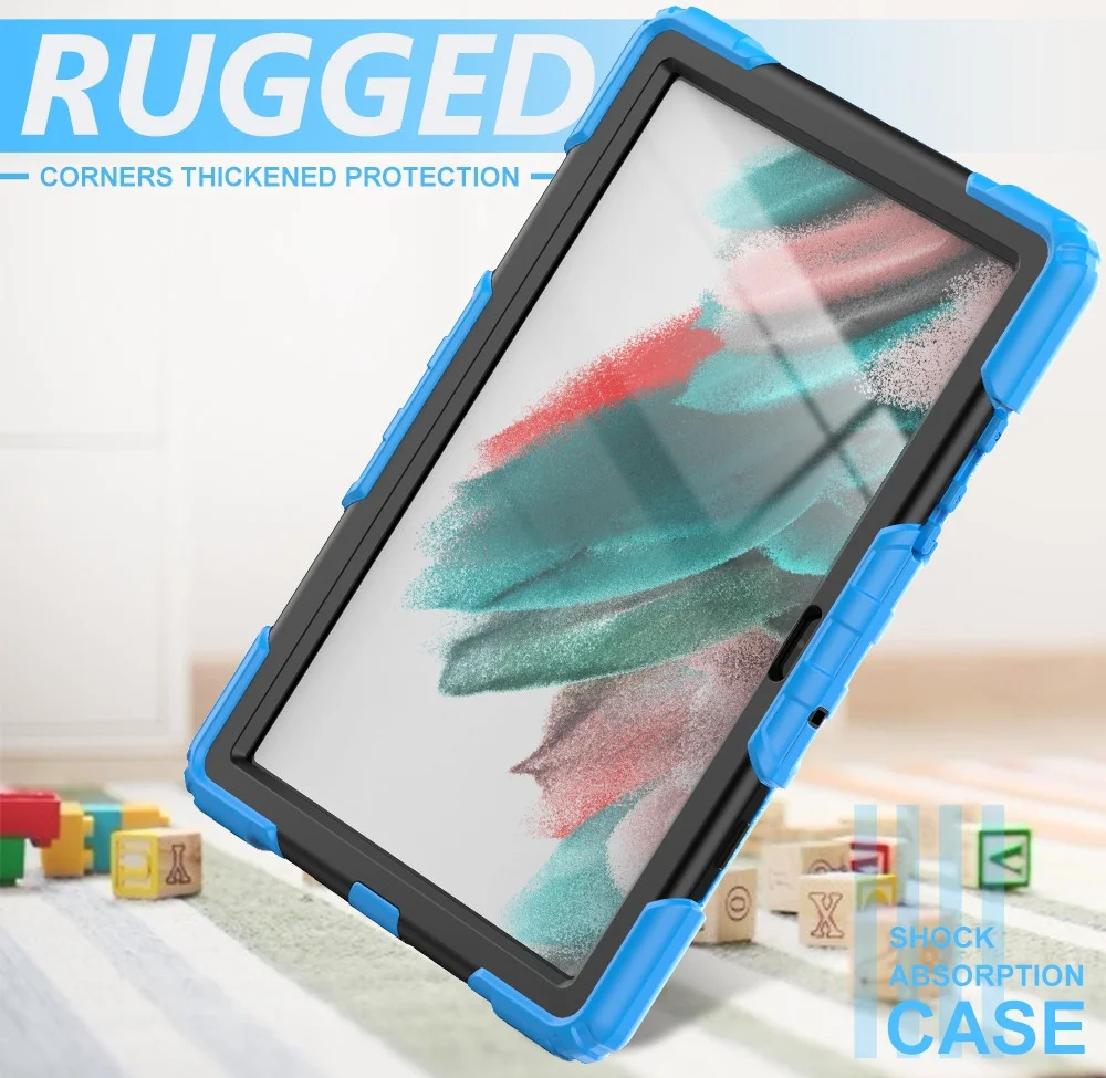 Samsung Galaxy Tab A8 Hoes met Screen Protector en Handriem Lichtblauw afbeelding 8