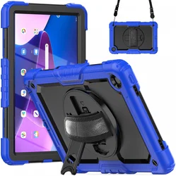 Lenovo Tab M10 Plus Gen 3 (10.6) Hoes met Screenprotector en Handriem Blauw afbeelding