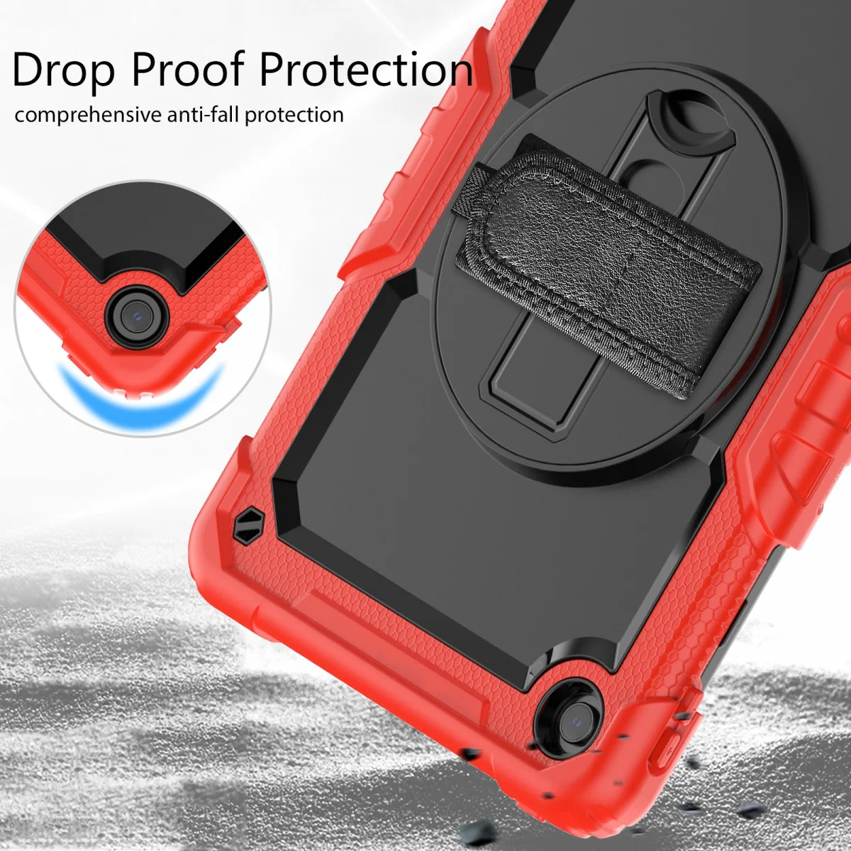 Lenovo Tab M10 Plus Gen 3 (10.6) Hoes met Screenprotector en Handriem Rood afbeelding 4