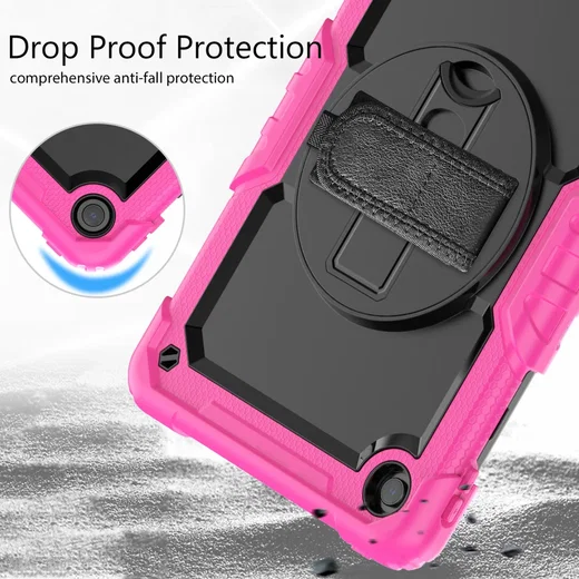 Lenovo Tab M10 Plus Gen 3 (10.6) Hoes met Screenprotector en Handriem Roze afbeelding 4