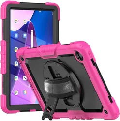 Lenovo Tab M10 Plus / FHD Plus Hoes met Screen Protector en Handriem Roze afbeelding