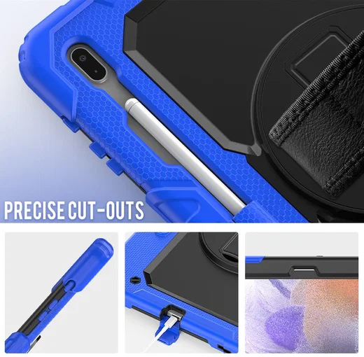 Samsung Galaxy Tab S8+ / S7+ / S7 FE Hoes met Screen Protector en Handriem Blauw afbeelding 7