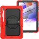 Samsung Galaxy Tab S8+ / S7+ / S7 FE Hoes met Screen Protector en Handriem Rood