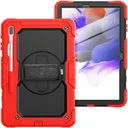 Samsung Galaxy Tab S8+ / S7+ / S7 FE Hoes met Screen Protector en Handriem Rood