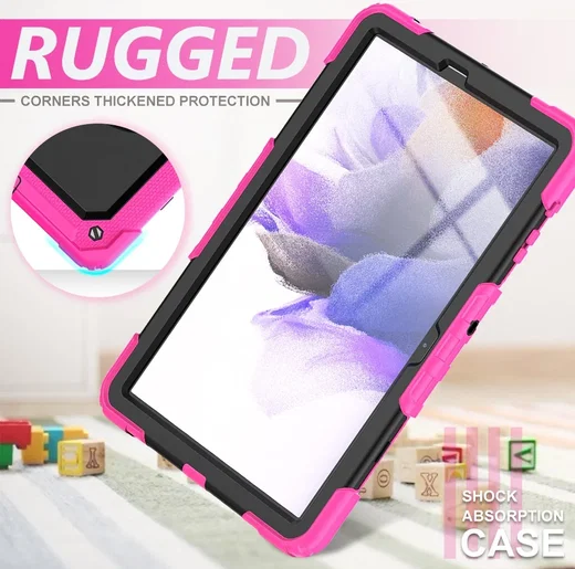 Samsung Galaxy Tab S8+ / S7+ / S7 FE Hoes met Screen Protector en Handriem Roze afbeelding 4