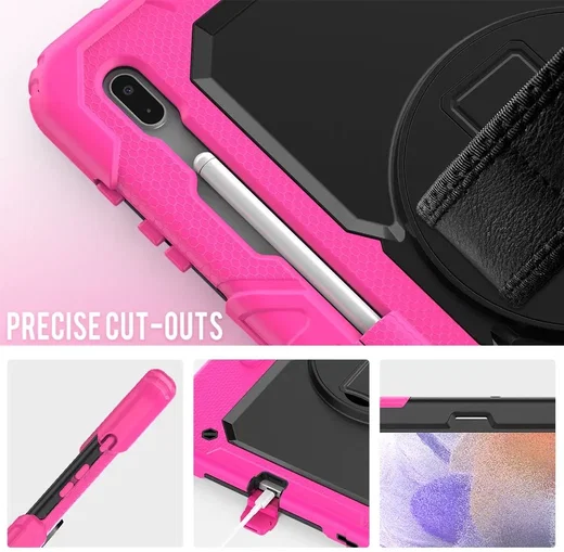 Samsung Galaxy Tab S8+ / S7+ / S7 FE Hoes met Screen Protector en Handriem Roze afbeelding 7