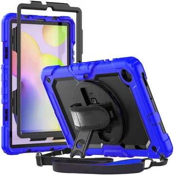 Samsung Galaxy Tab S6 Lite Hoes met Screen Protector en Handriem Blauw