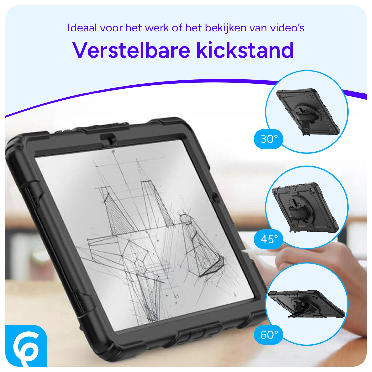 Samsung Galaxy Tab S6 Lite Hoes met Screen Protector en Handriem Blauw afbeelding 8