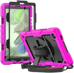 Samsung Galaxy Tab A7 Lite Hoes met Screen Protector en Handriem Roze afbeelding