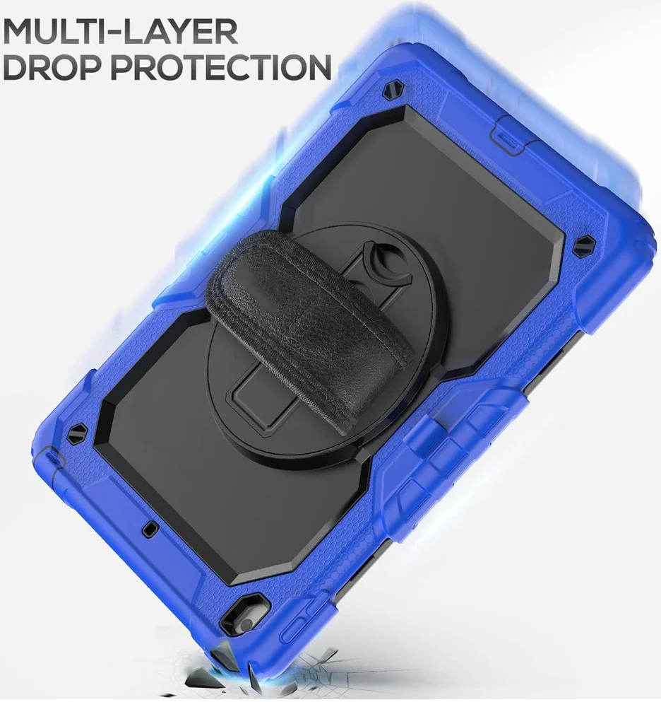 Apple iPad 10.2 (2021/2020/2019) Hoes met Screen Protector en Handriem Blauw afbeelding 4